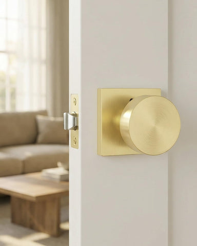 Goldenwarm privacy knob kit for interior doors, versatile installation.