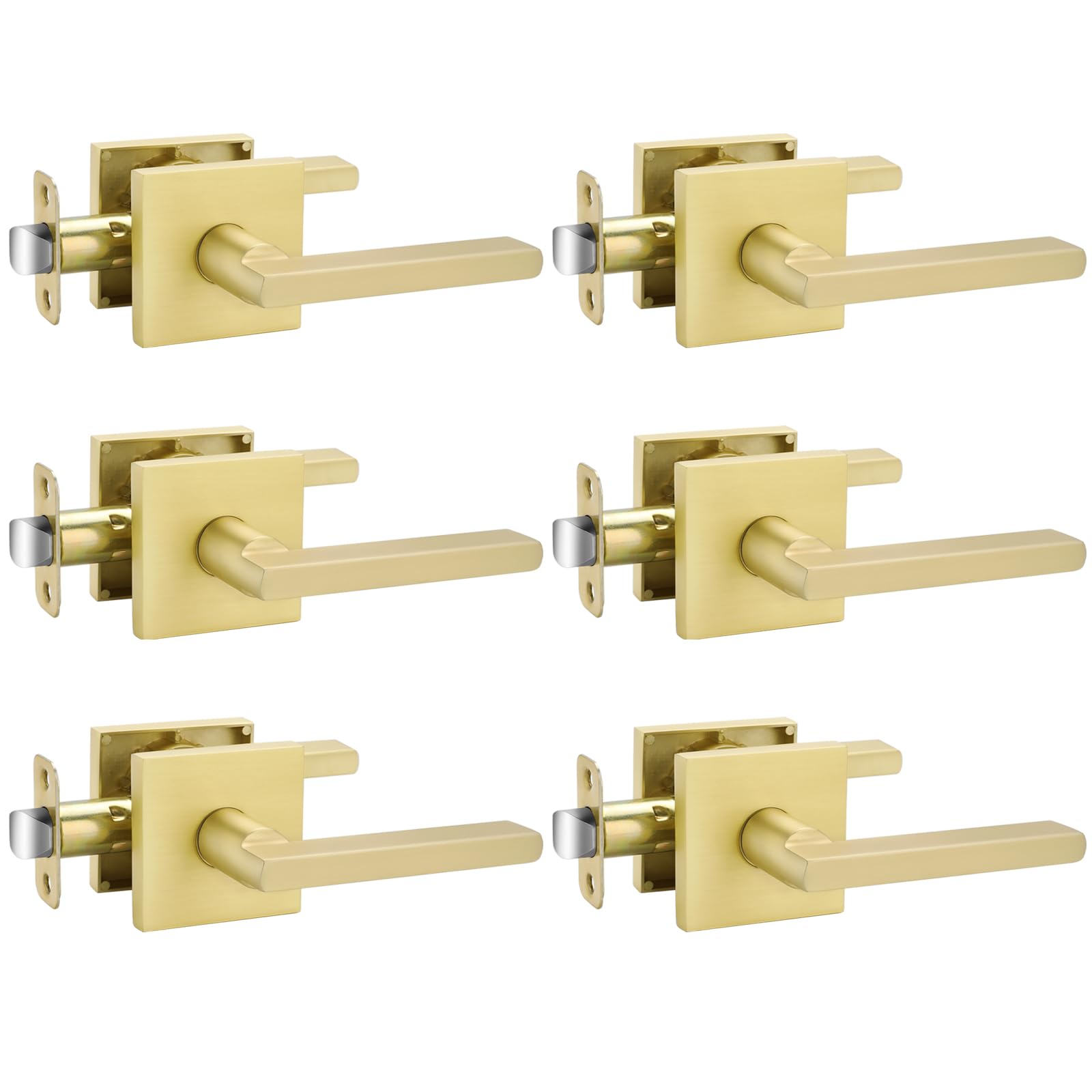 Goldenwarm gold passage handle for hallways with a durable brushed finish for everyday interior use.