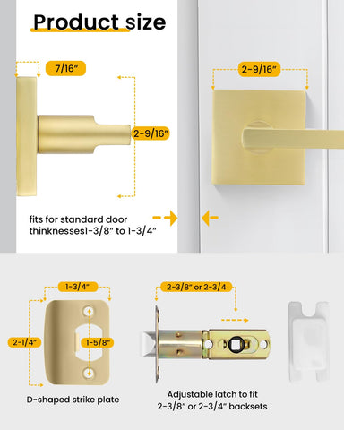 Goldenwarm heavy-duty door handle assembly for long-lasting interior doors.