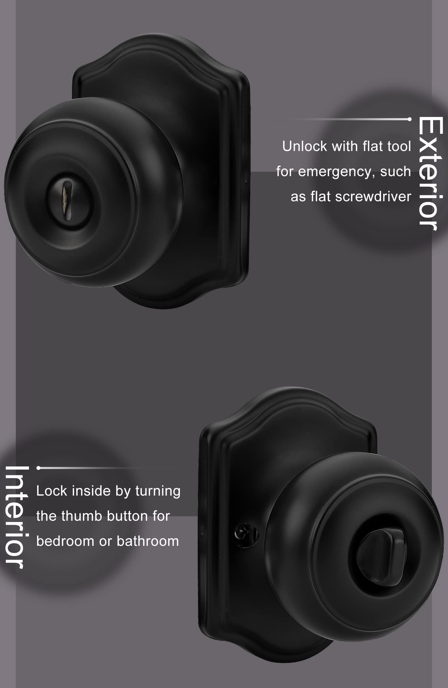 Goldenwarm interior knob backset adjustment fits various door sizes.