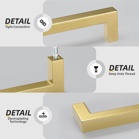 Goldenwarm hollow yet sturdy pull provides a comfortable grip on cabinets.