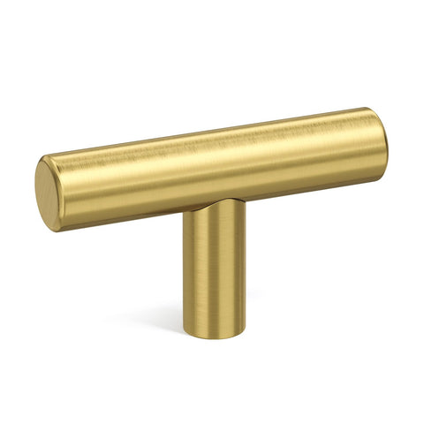 Goldenwarm LS201GD knob front view with brushed brass finish for refined kitchen updates.