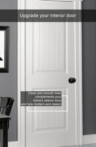 Goldenwarm matte black knob on a bedroom door with modern design