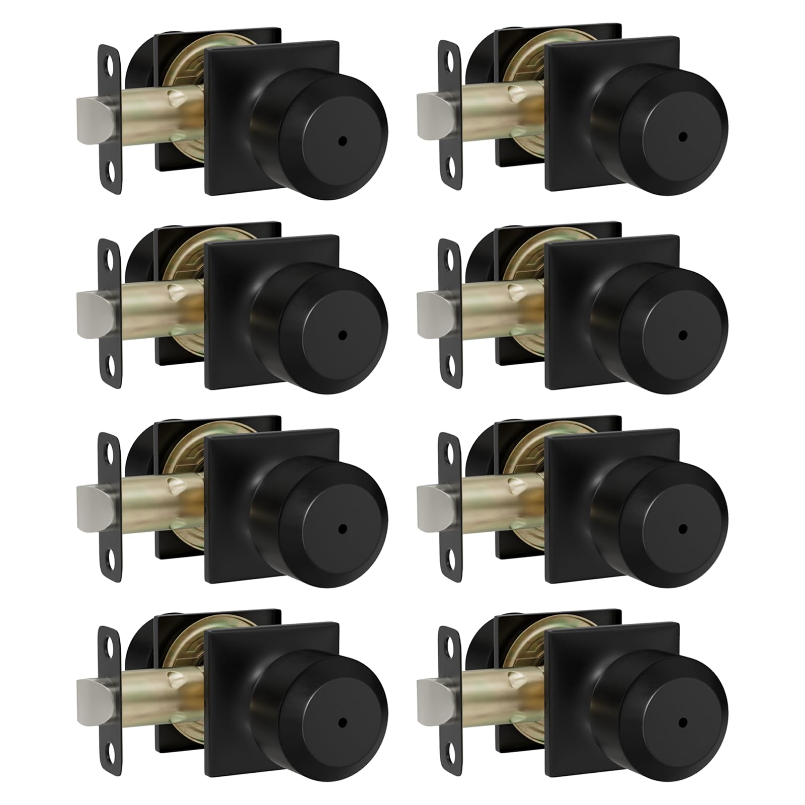 Goldenwarm matte black interior privacy knob for bedrooms and bathrooms.