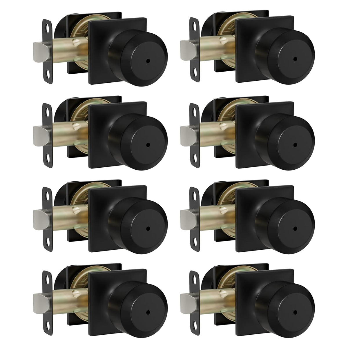 Goldenwarm matte black interior privacy knob for bedrooms and bathrooms.