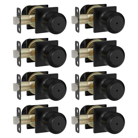Goldenwarm matte black interior privacy knob for bedrooms and bathrooms.