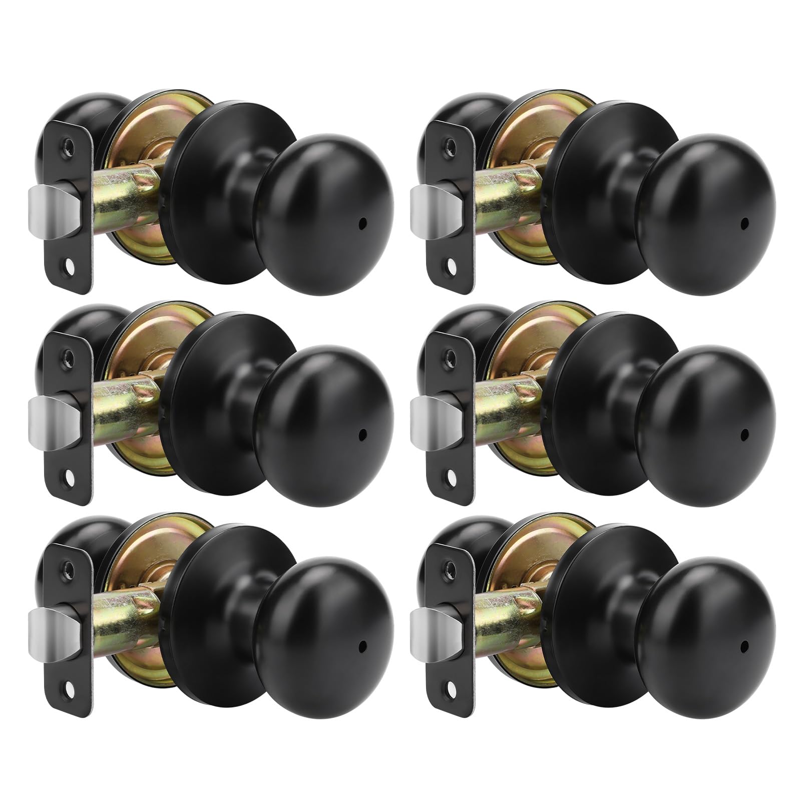 Goldenwarm matte black interior door knob shown on a door for bedroom privacy