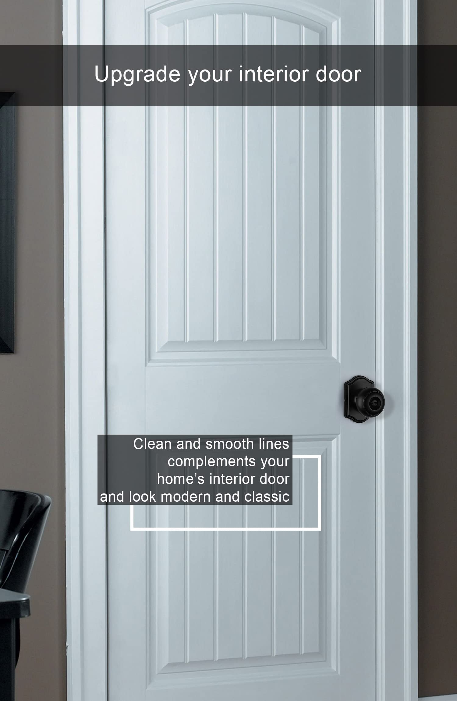 Goldenwarm matte black knob with lock button for emergency coin override.