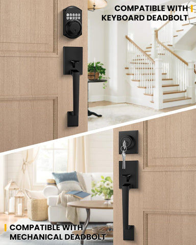 Goldenwarm matte black reversible lever for versatile door operation