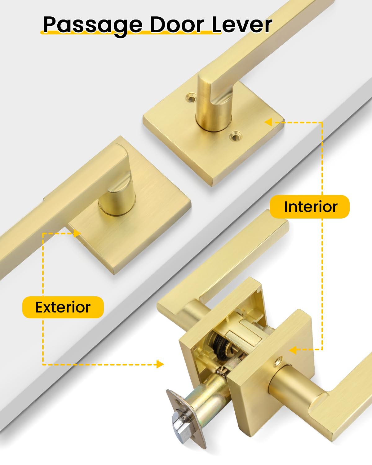 Goldenwarm non-locking design door handle proving easy access in busy spaces.