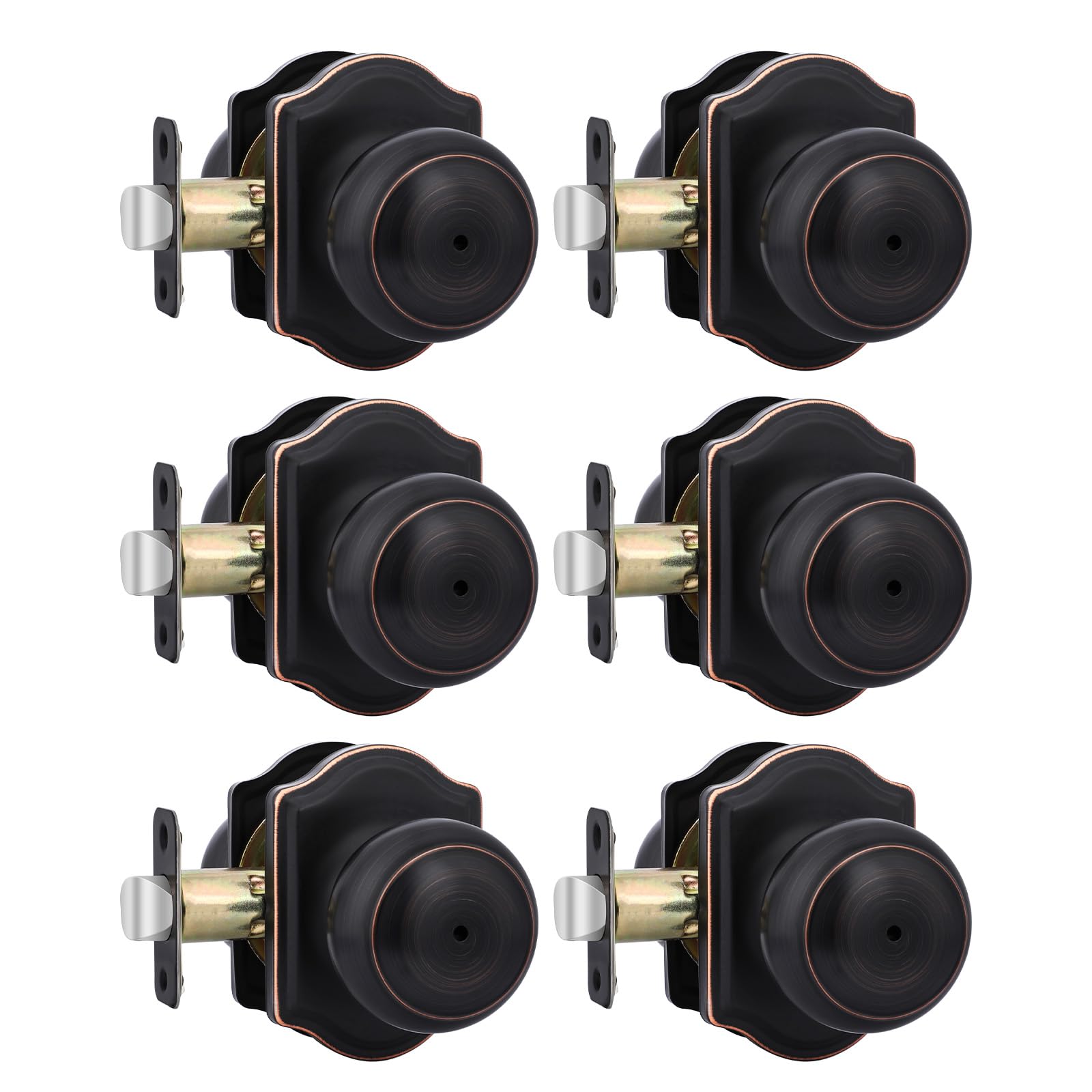 Goldenwarm oil rubbed bronze door knob close-up highlighting sleek finish and privacy-ready design