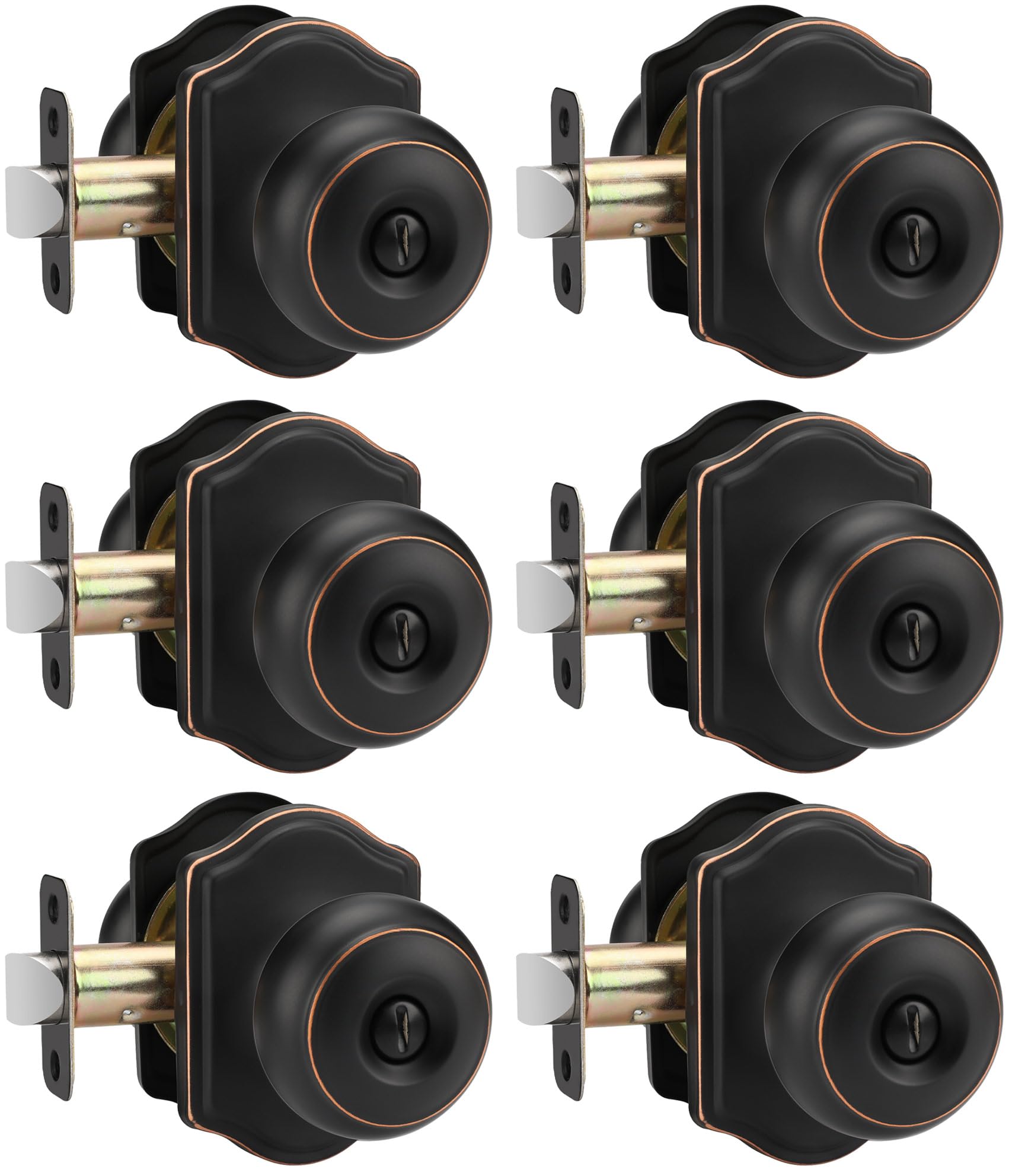 Goldenwarm oil rubbed bronze door knob closeup shows durable privacy hardware.