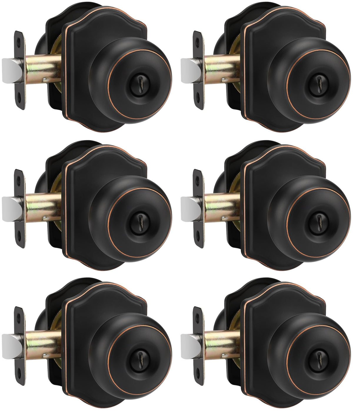 Goldenwarm oil rubbed bronze door knob closeup shows durable privacy hardware.