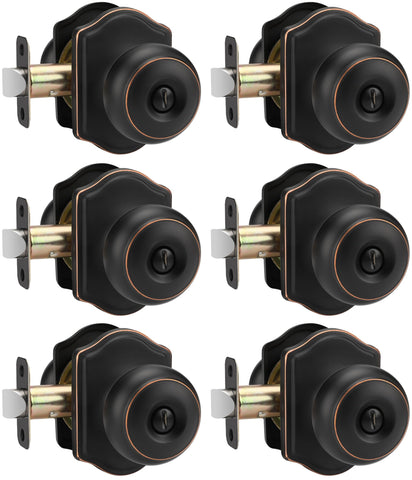 Goldenwarm oil rubbed bronze door knob closeup shows durable privacy hardware.