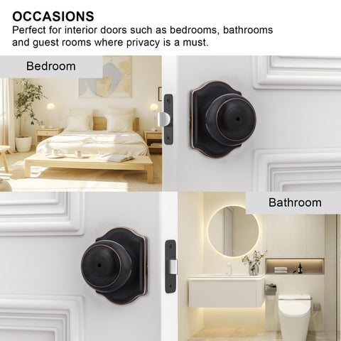Goldenwarm bronze door knob installation guide demonstrates screwdriver setup