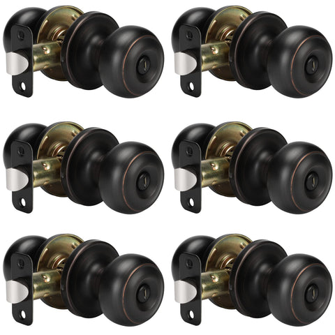 Goldenwarm oil-rubbed bronze door knob pack showing durable finish for daily privacy.