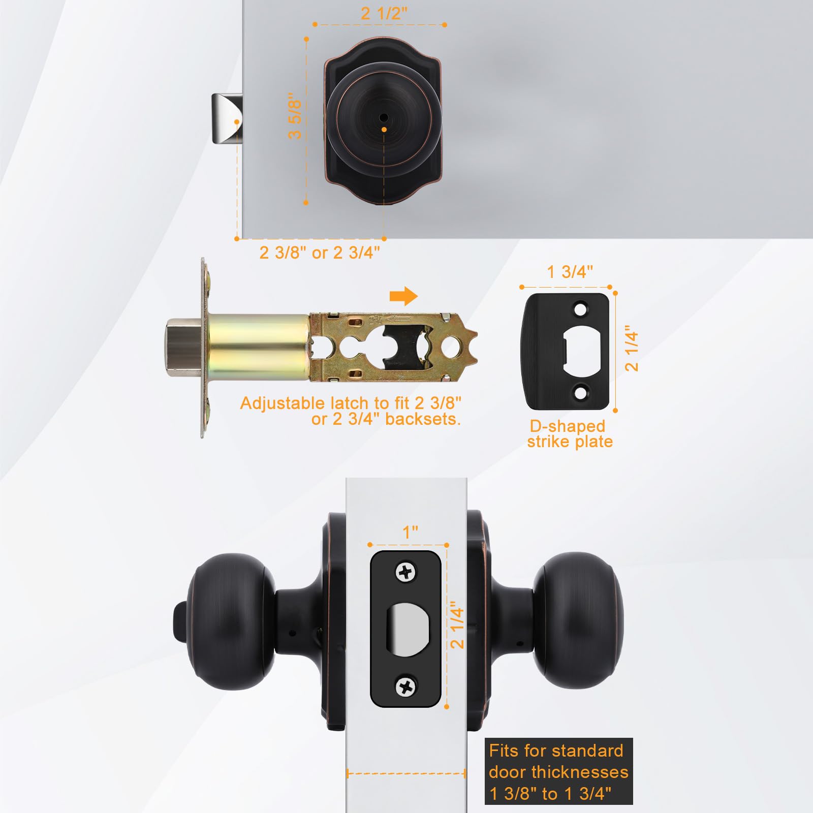 Goldenwarm bronze door knob privacy lock feature for secure bedroom or bathroom use