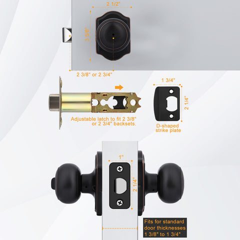 Goldenwarm bronze door knob privacy lock feature for secure bedroom or bathroom use
