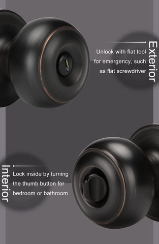 Goldenwarm oil-rubbed bronze door knob reversed for left or right door installation.