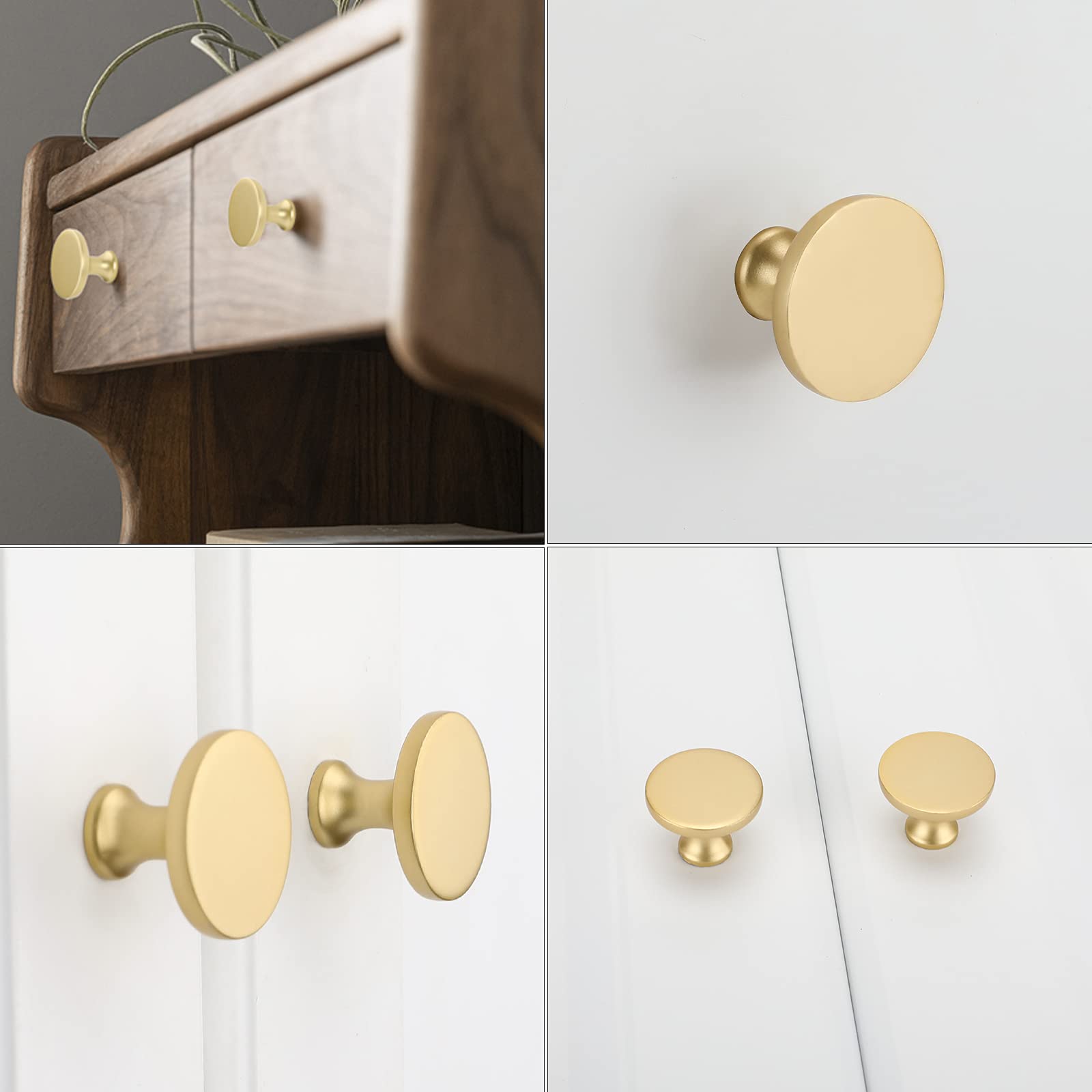 Goldenwarm ten-pack gold knobs offer cohesive style across furniture pieces
