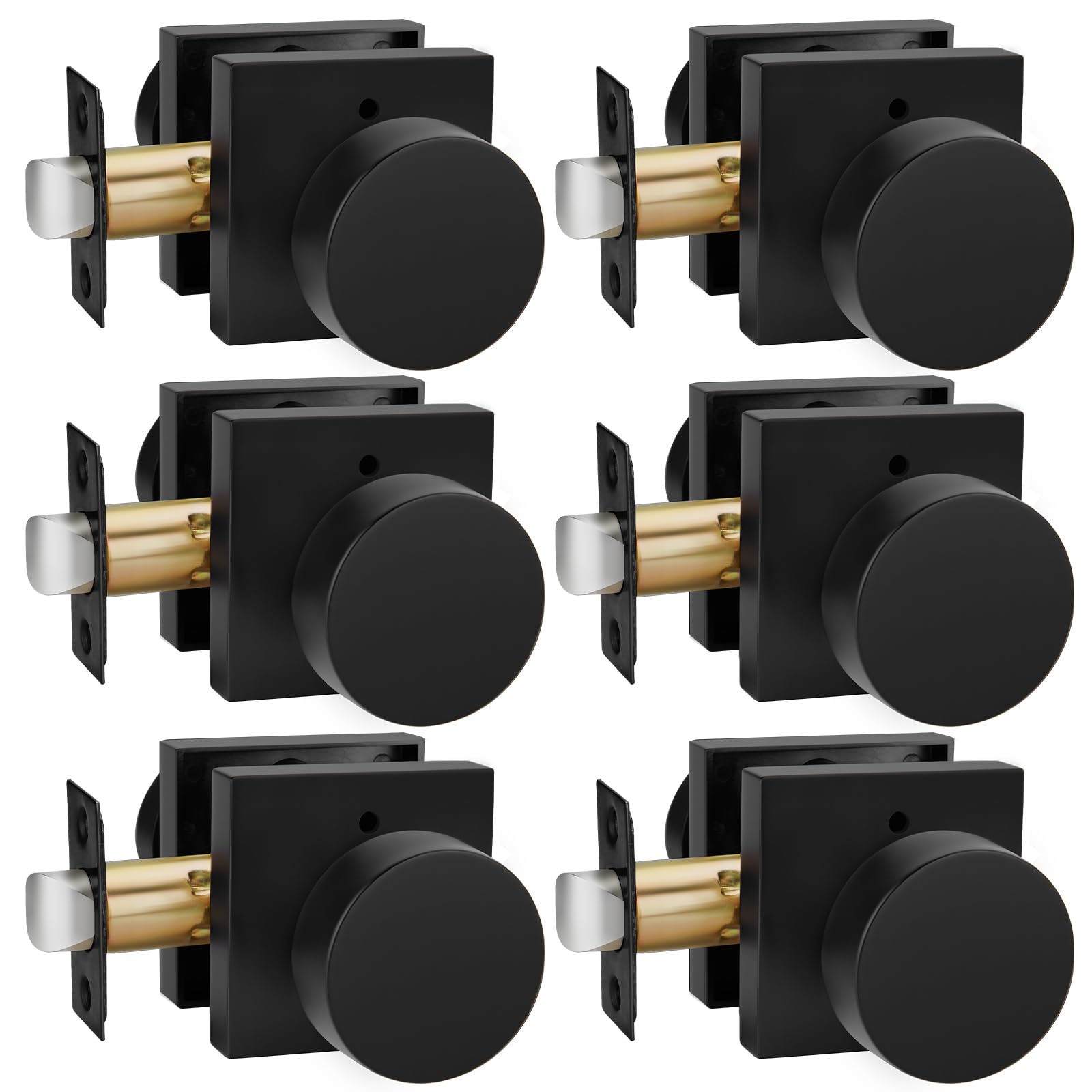 Goldenwarm privacy black interior door knob close-up with matte finish