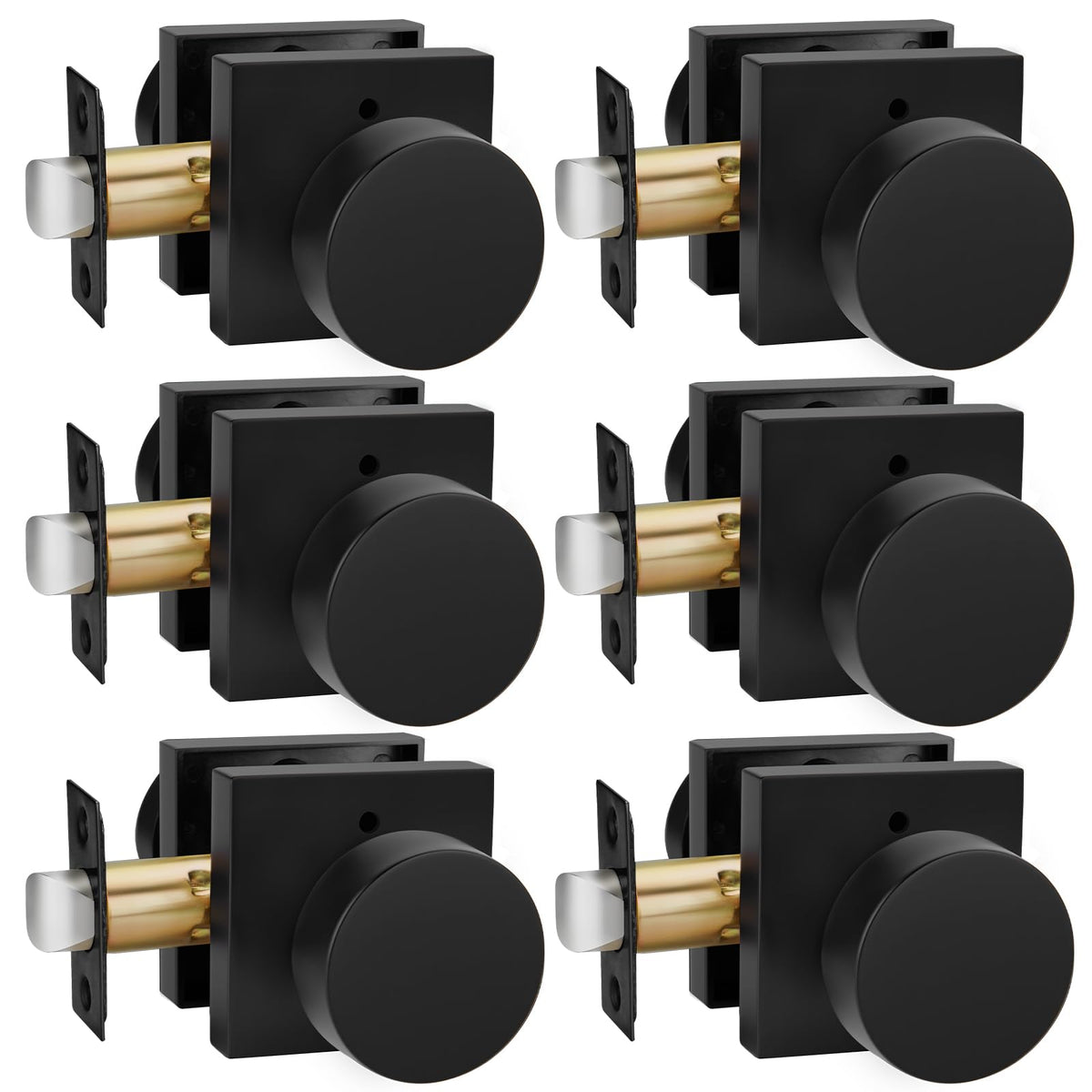 Goldenwarm privacy black interior door knob close-up with matte finish