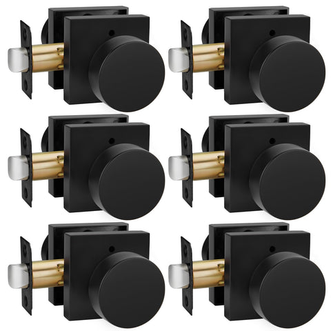 Goldenwarm privacy black interior door knob close-up with matte finish