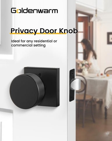 Goldenwarm privacy black interior door knob set in box
