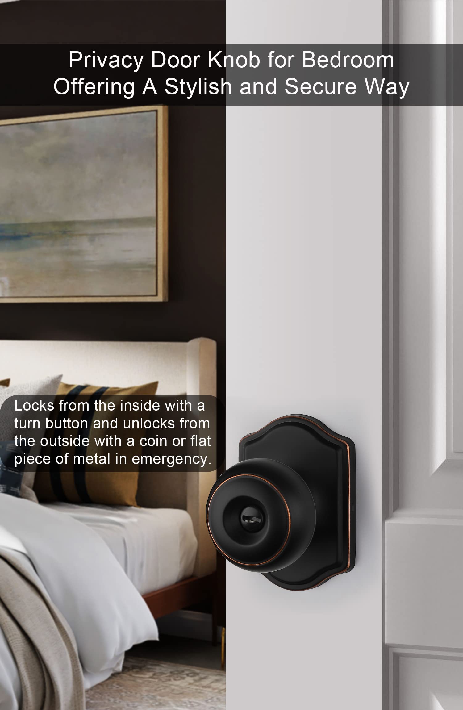 Goldenwarm privacy lever suits bedrooms and bathrooms with reliable interior privacy.