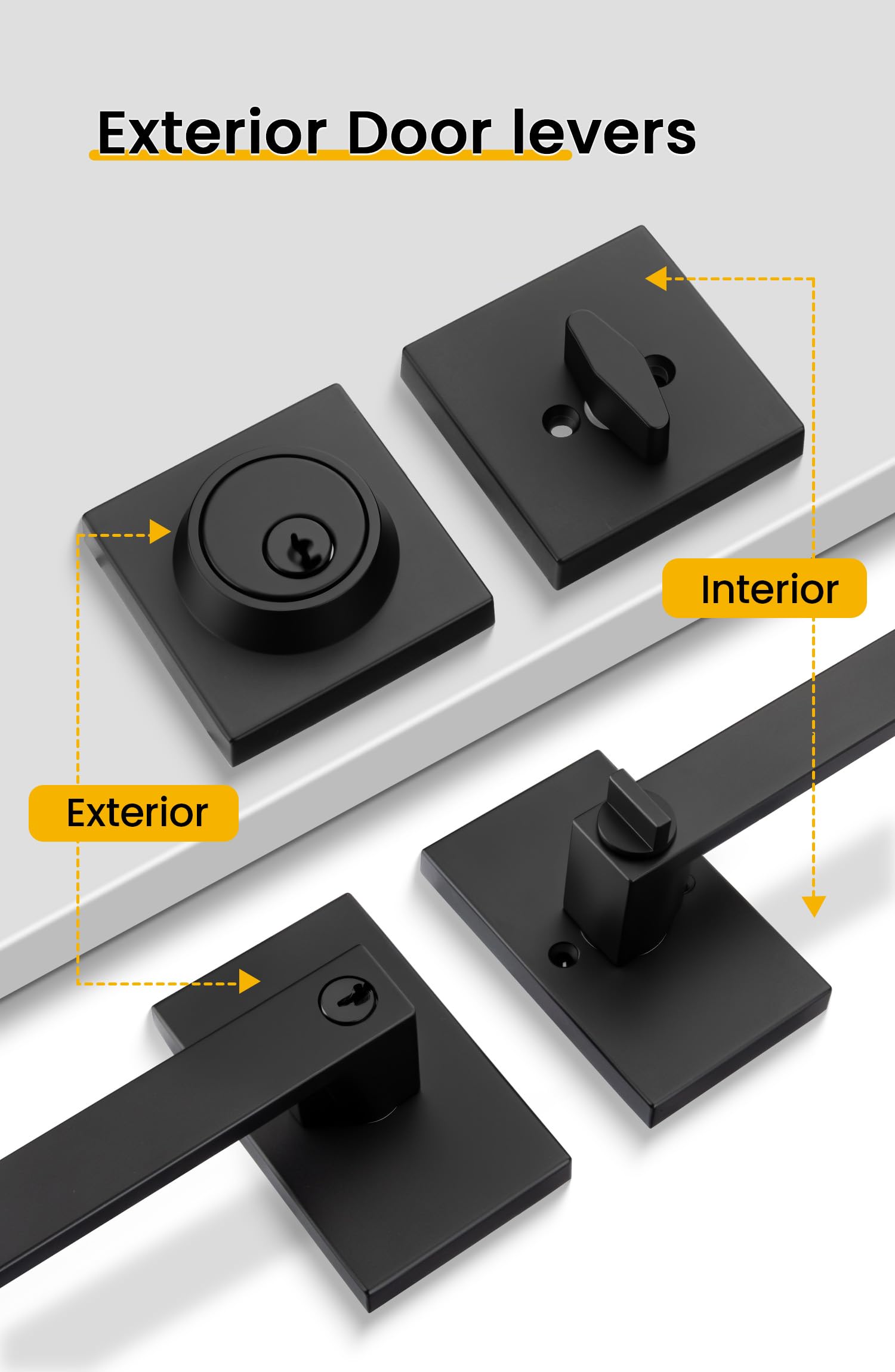 Goldenwarm reversible interior lever works with right or left handed doors