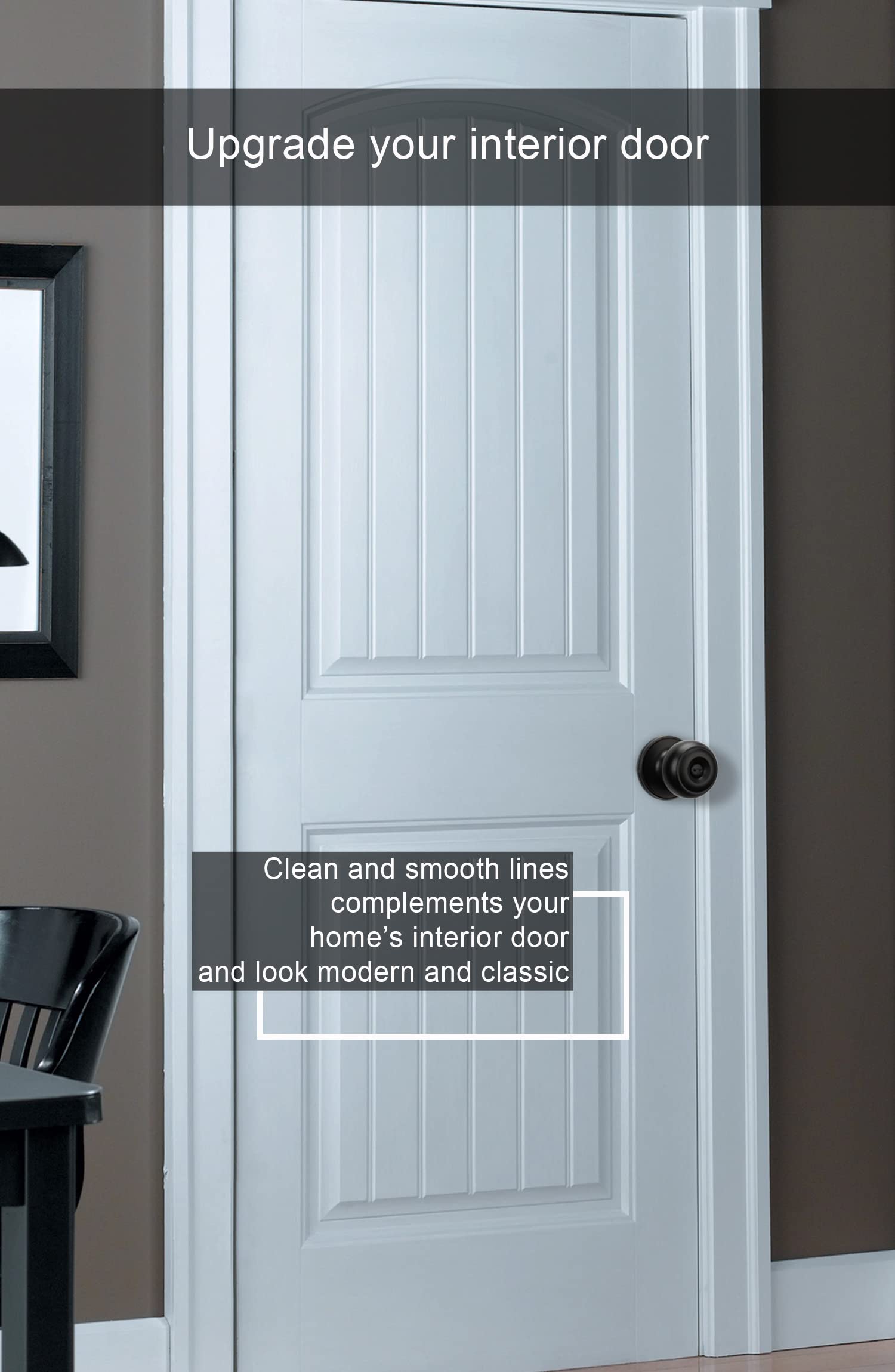 Goldenwarm reversible knob suitable for both left and right doors in matte black.