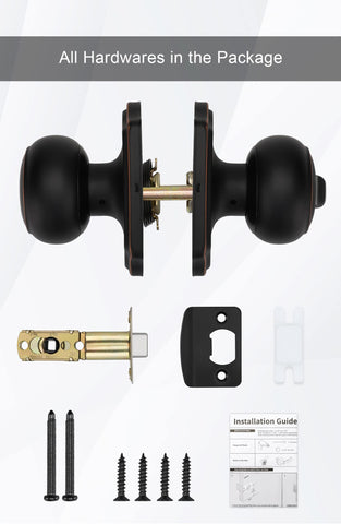 Goldenwarm six-pack door knobs provide versatile interior door options.