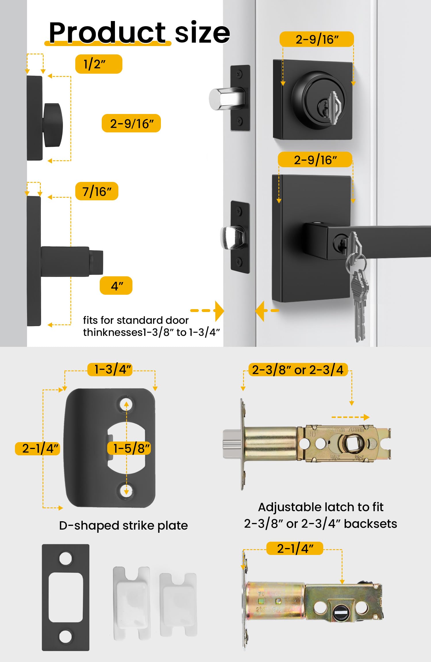 Goldenwarm zinc alloy body resists corrosion for long-lasting exterior hardware