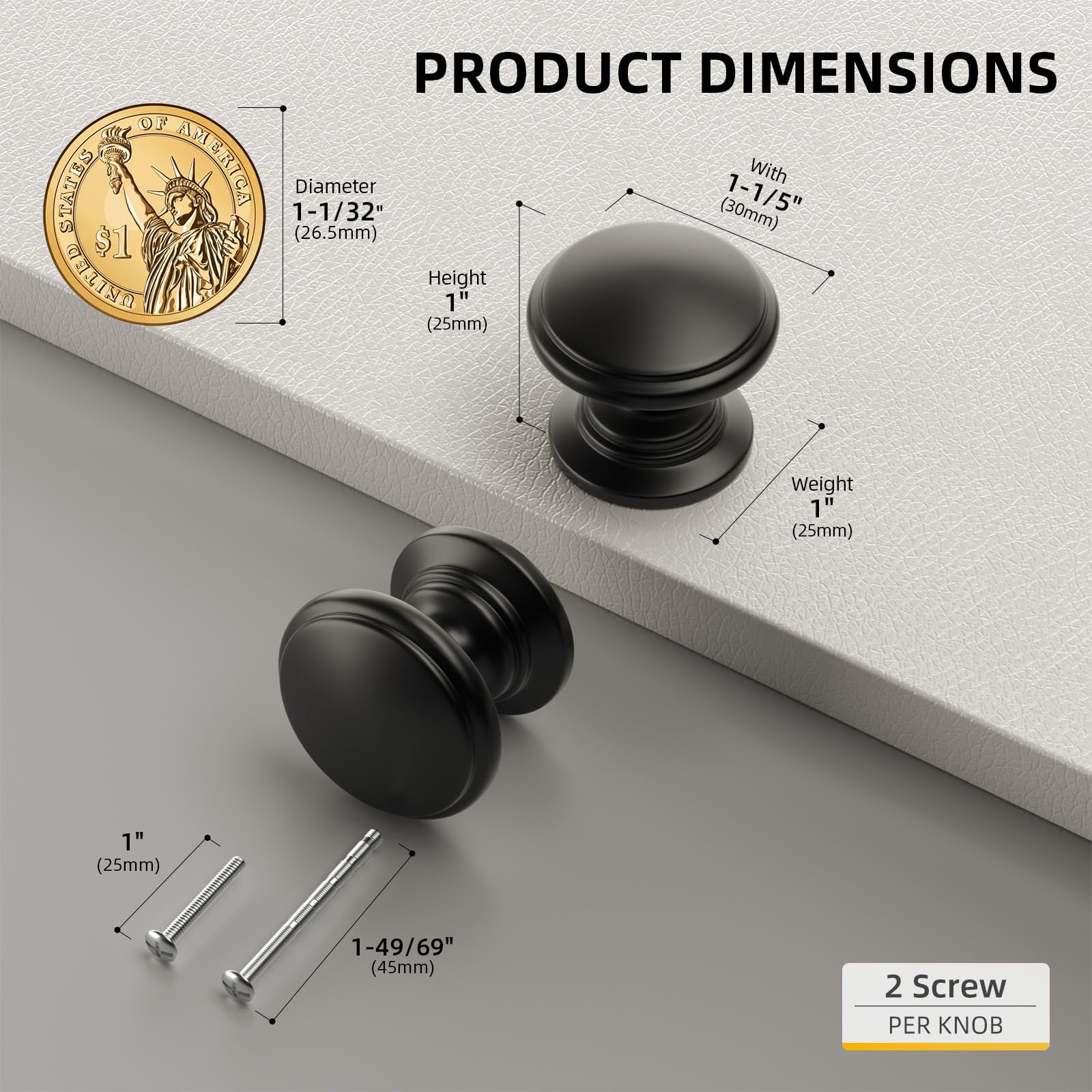 Goldenwarm zinc alloy knob with smooth surface, ideal for modern furniture updates.