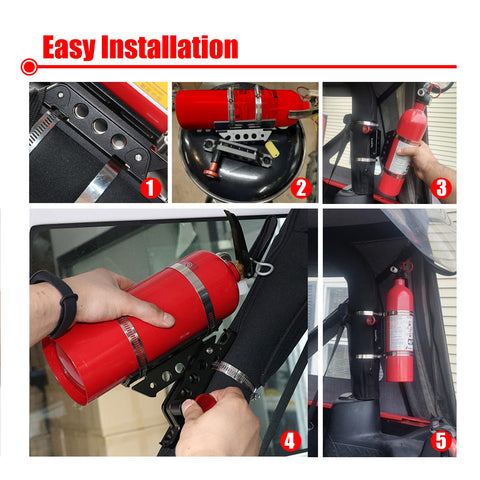 Goldfire aluminum construction highlights durable extinguisher mount