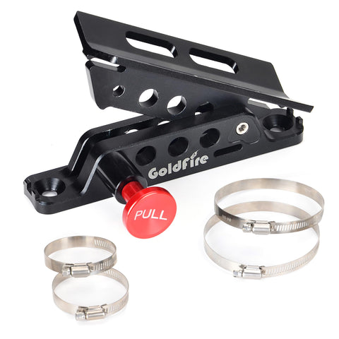 Goldfire quick-release roll-bar mount shown for fast extinguisher access