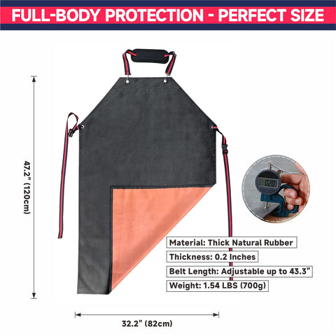 GoldPig apron showing adjustable neck strap and buckle for a comfortable fit