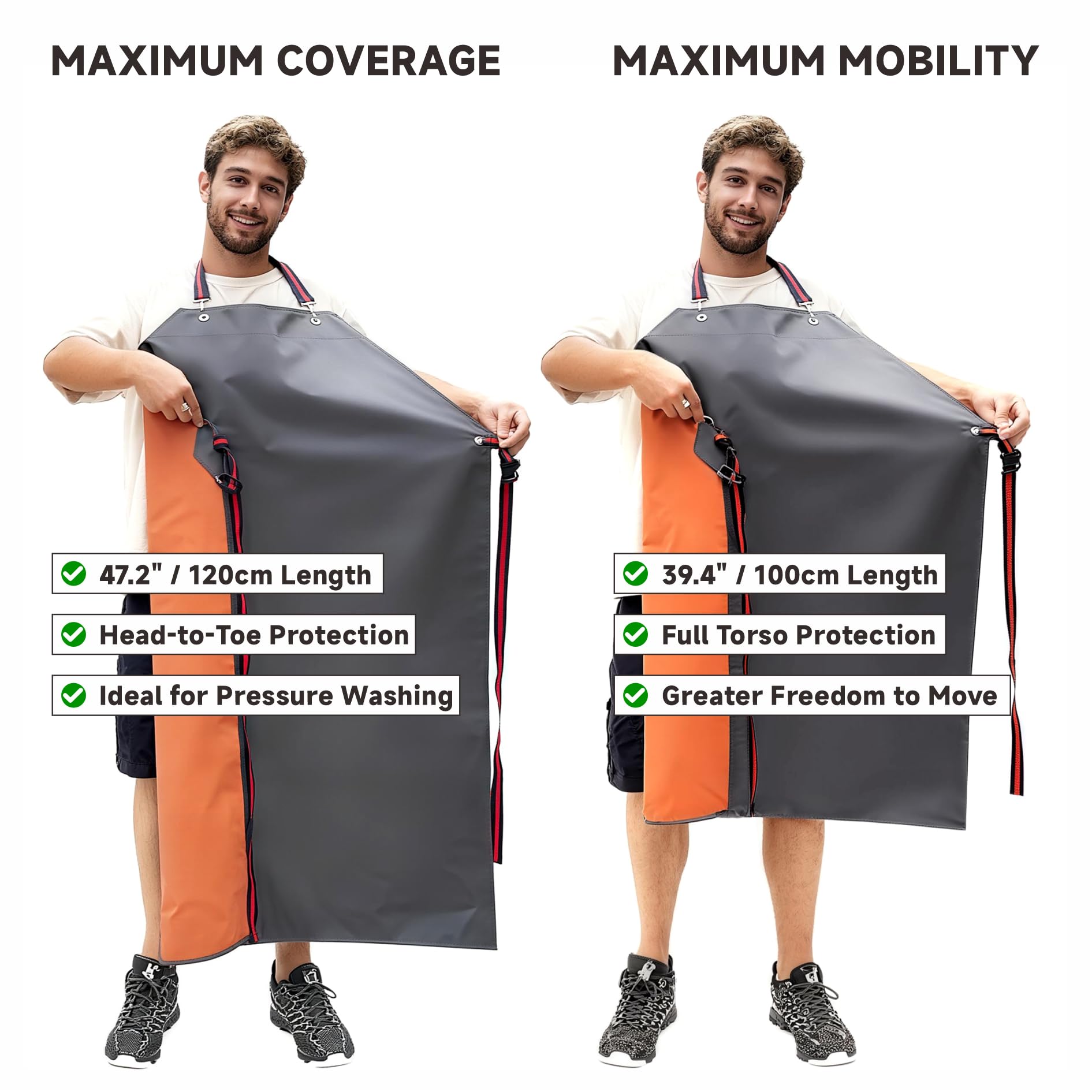 GoldPig 47.2-inch length provides chest-to-knee coverage