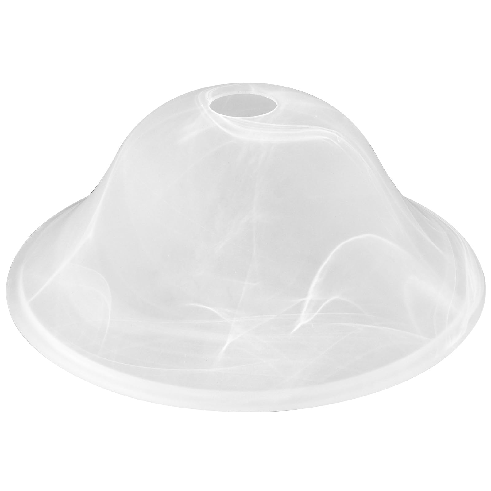 Golhom 12-inch alabaster lamp shade with cloud swirl diffuses light warmly.