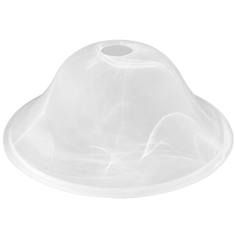 Golhom 12-inch alabaster lamp shade with cloud swirl diffuses light warmly.