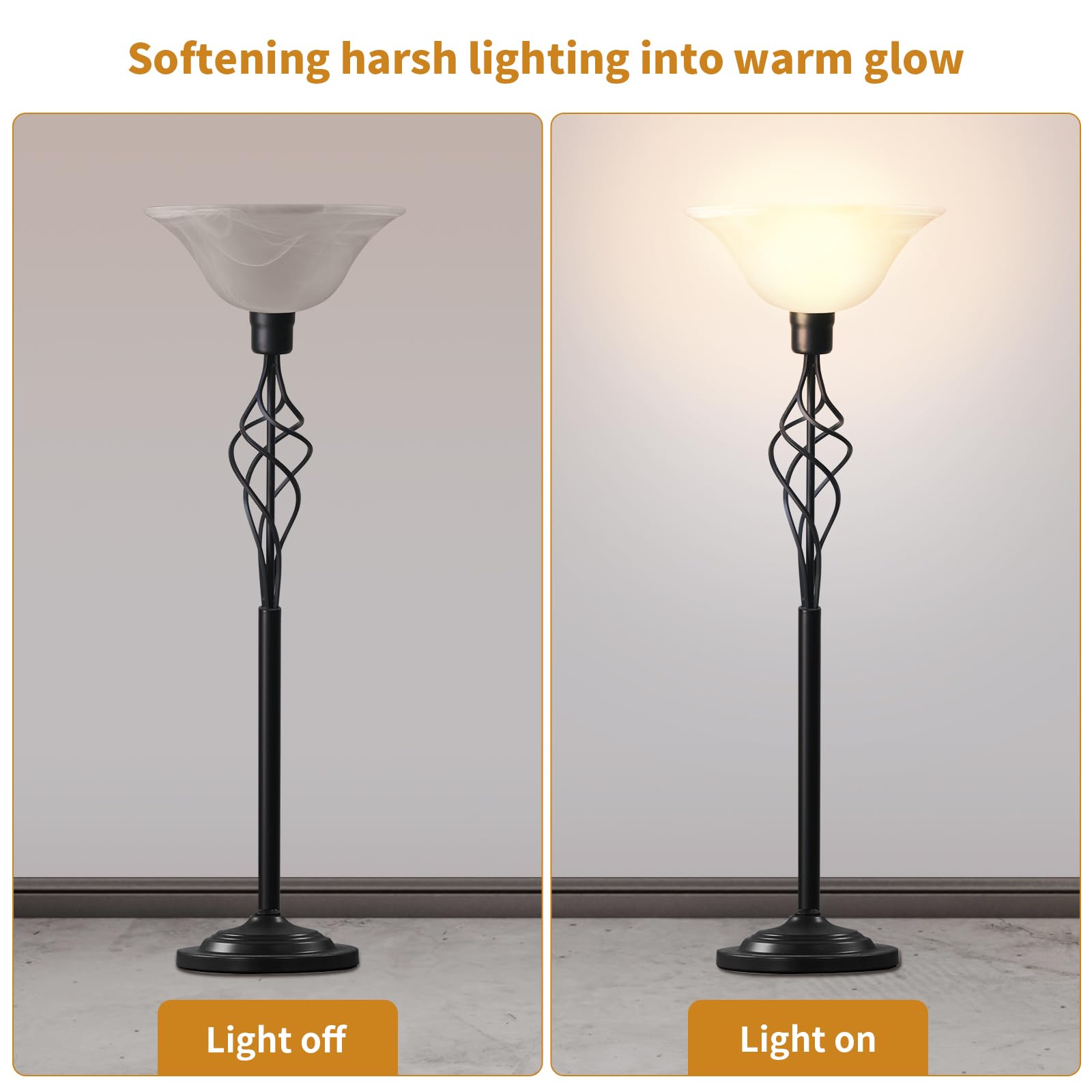 Golhom E26-ready shade fits standard sockets for easy upgrades.