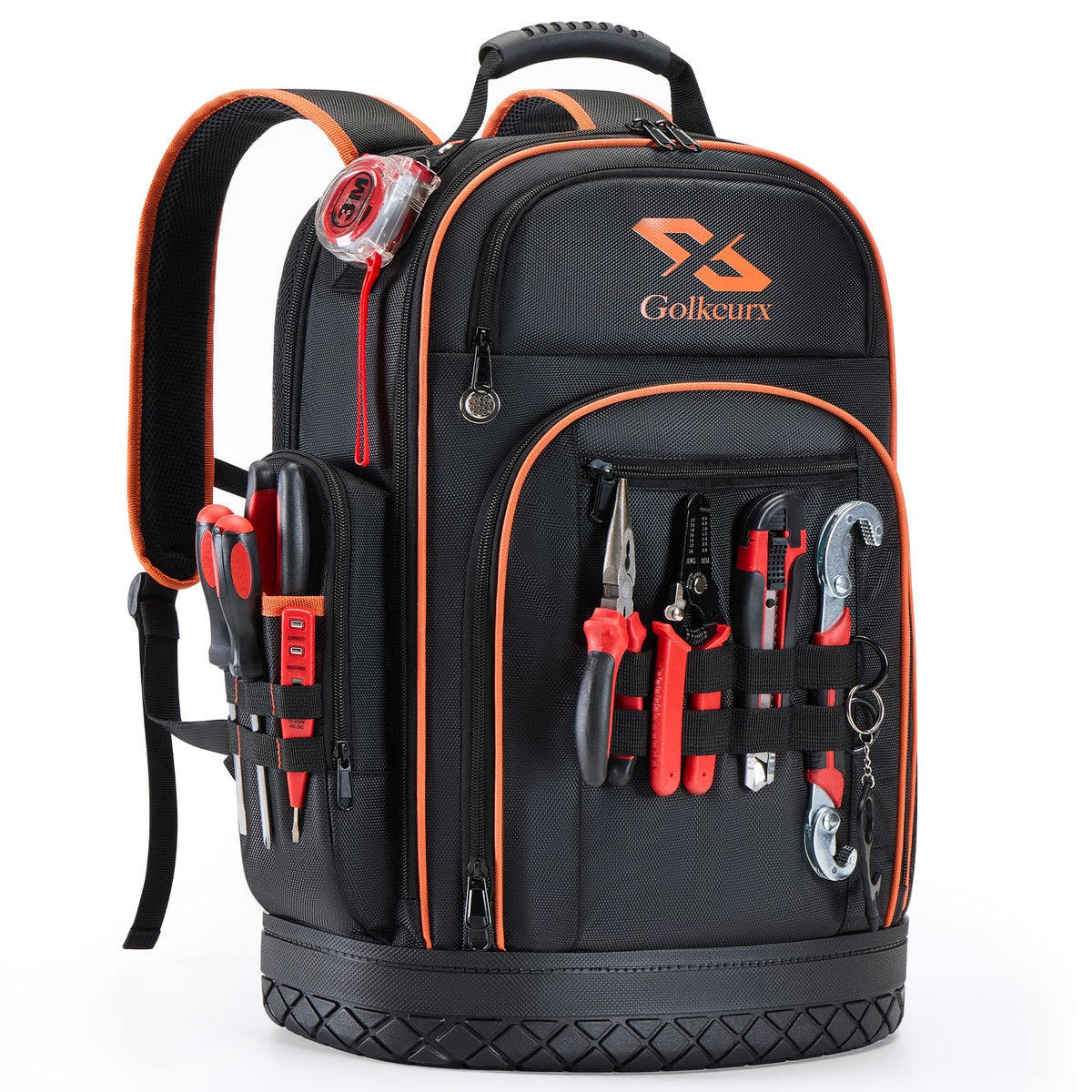 Golkcurx Tool Backpack shows durable 1680D fabric for long-lasting daily use.