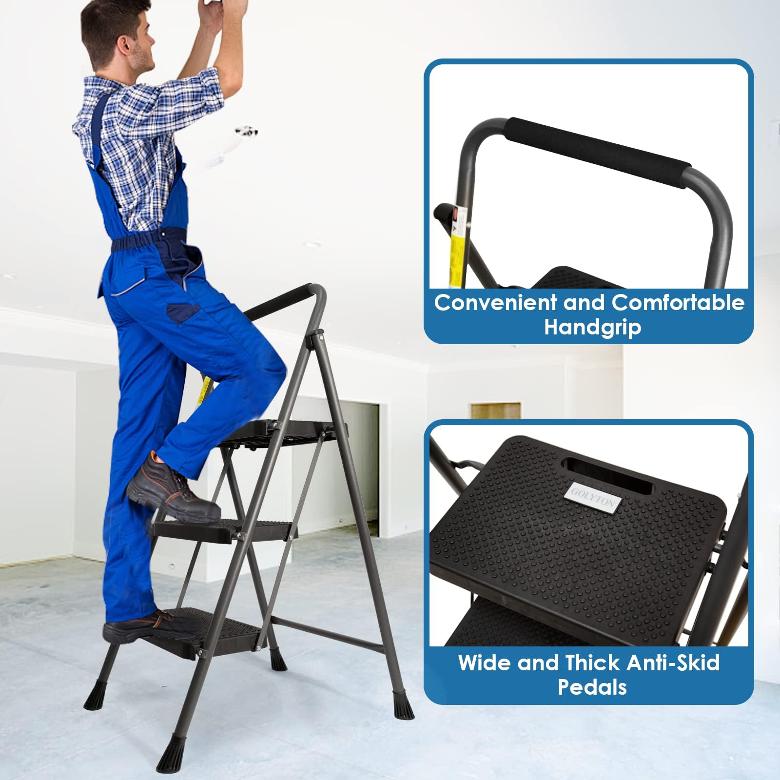 GOLYTON anti-slip wide pedal close-up for secure footing.