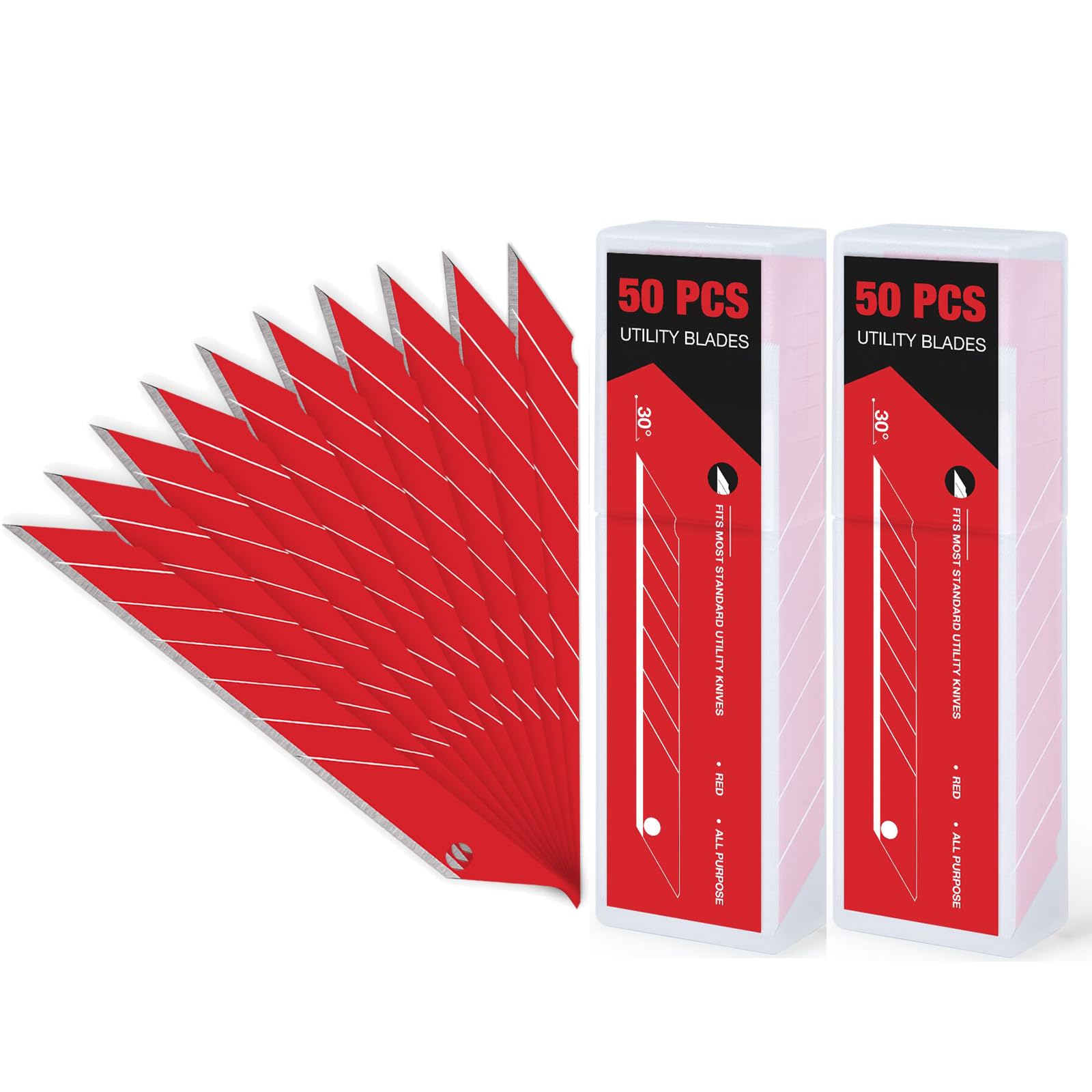 Gomake 9mm utility knife blades in red box for quick replacements