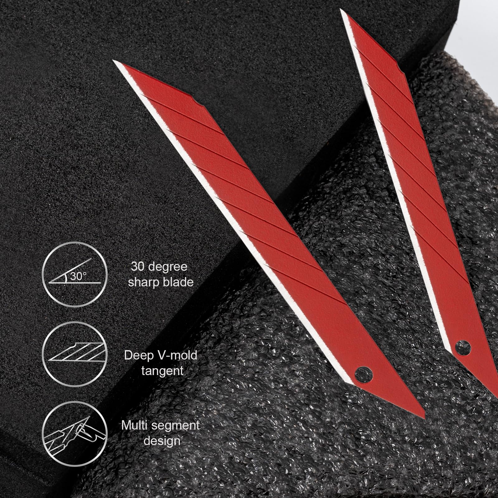 Gomake snap-off design blades close-up showing easy edge renewal