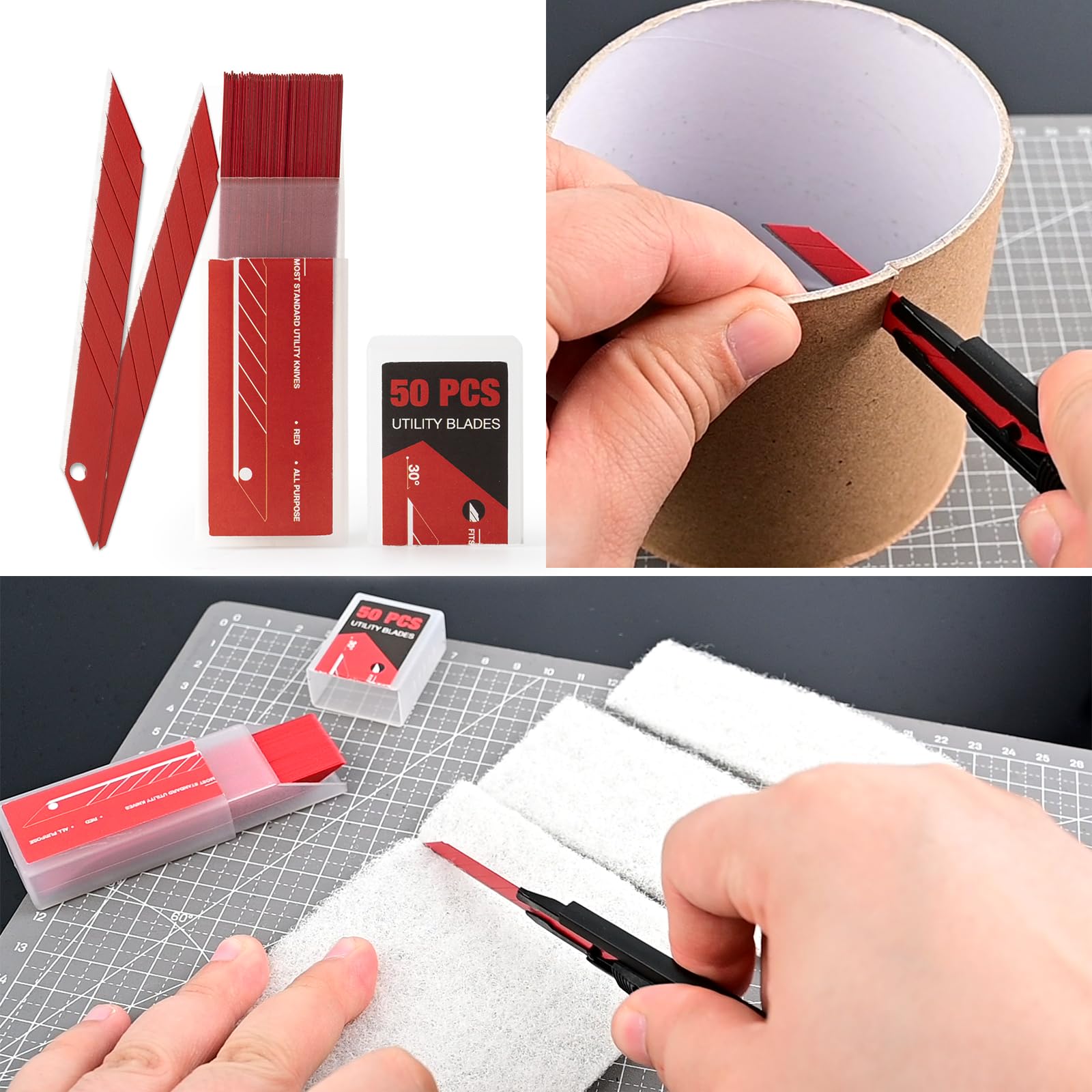 Gomake blades ideal for DIY projects like cardboard and wallpaper