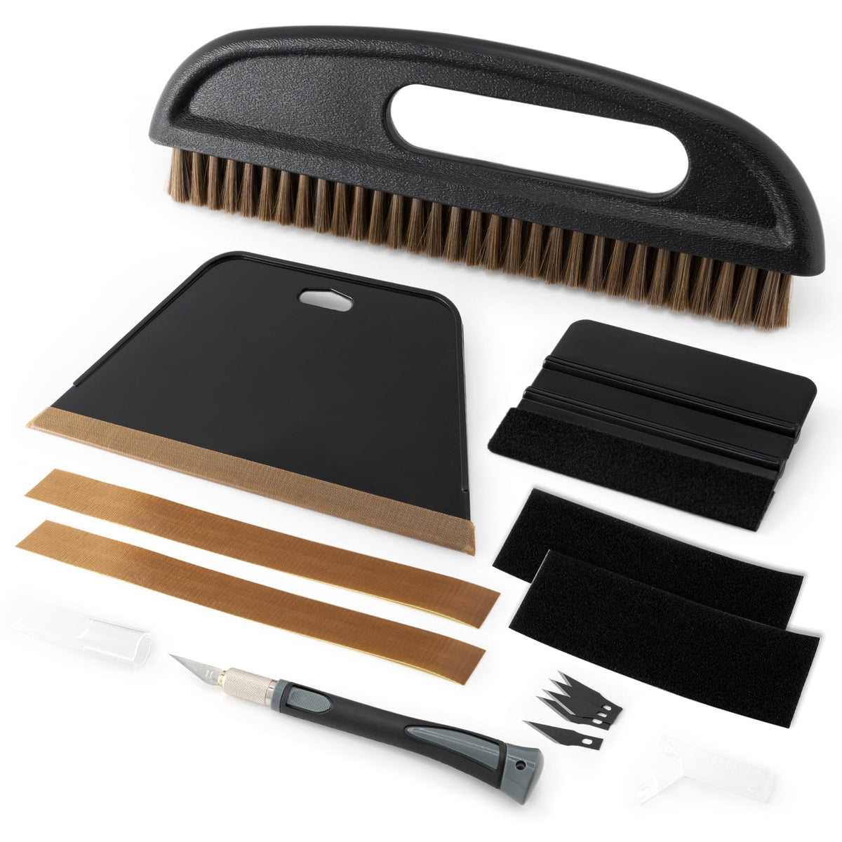 Gomake smoothing tool squeegee with ergonomic grip enables smooth wallpaper application.