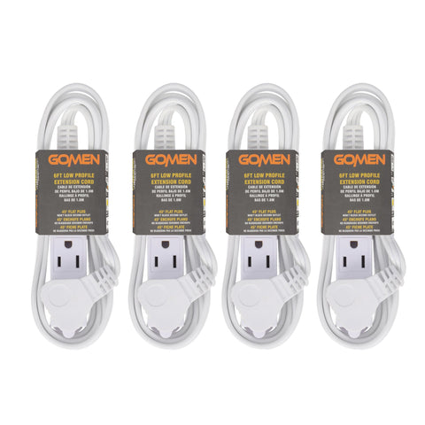 GOMEN 6 ft indoor extension cord with three outlets for versatile use