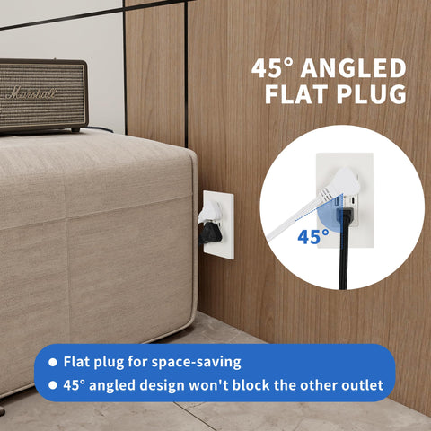GOMEN angled flat plug fits flush against walls
