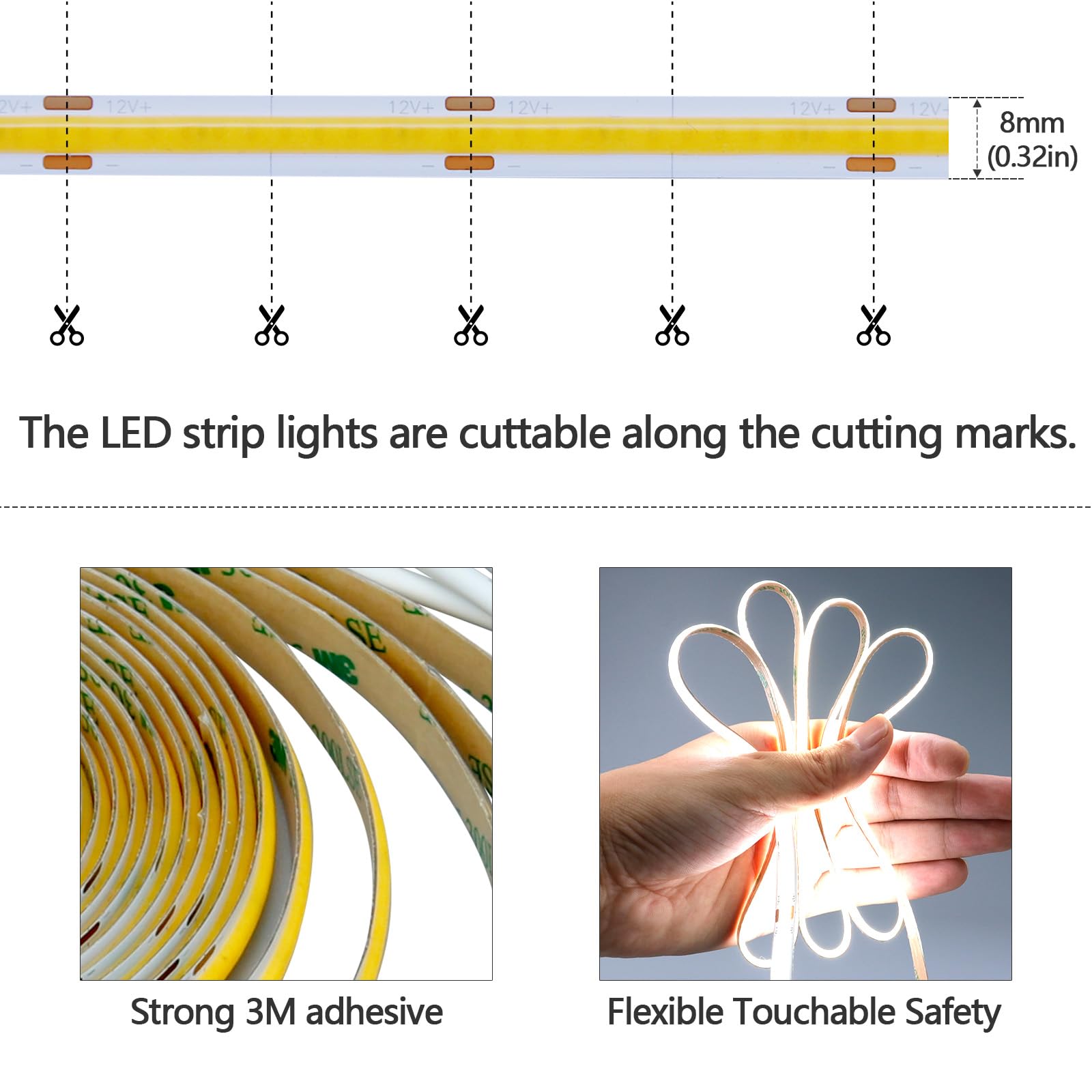 GOMING strip provides soft 6000K glow at the bedside